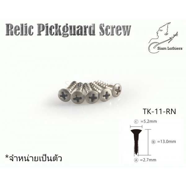 Pick Guard Screw TK-11 Relic Nickel
